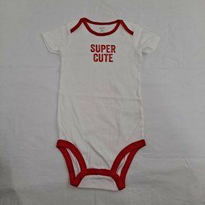 Super cute white red Carter's Creeper Snap Shirt Bodysuit 24 Month